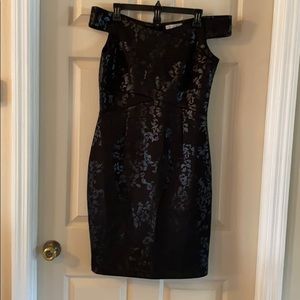 Sexy off the shoulder pencil black dress